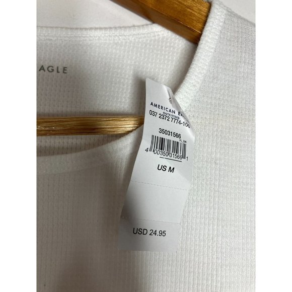 American Eagle Women's Medium Y2K Style White Knit Top New - Picture 5 of 8